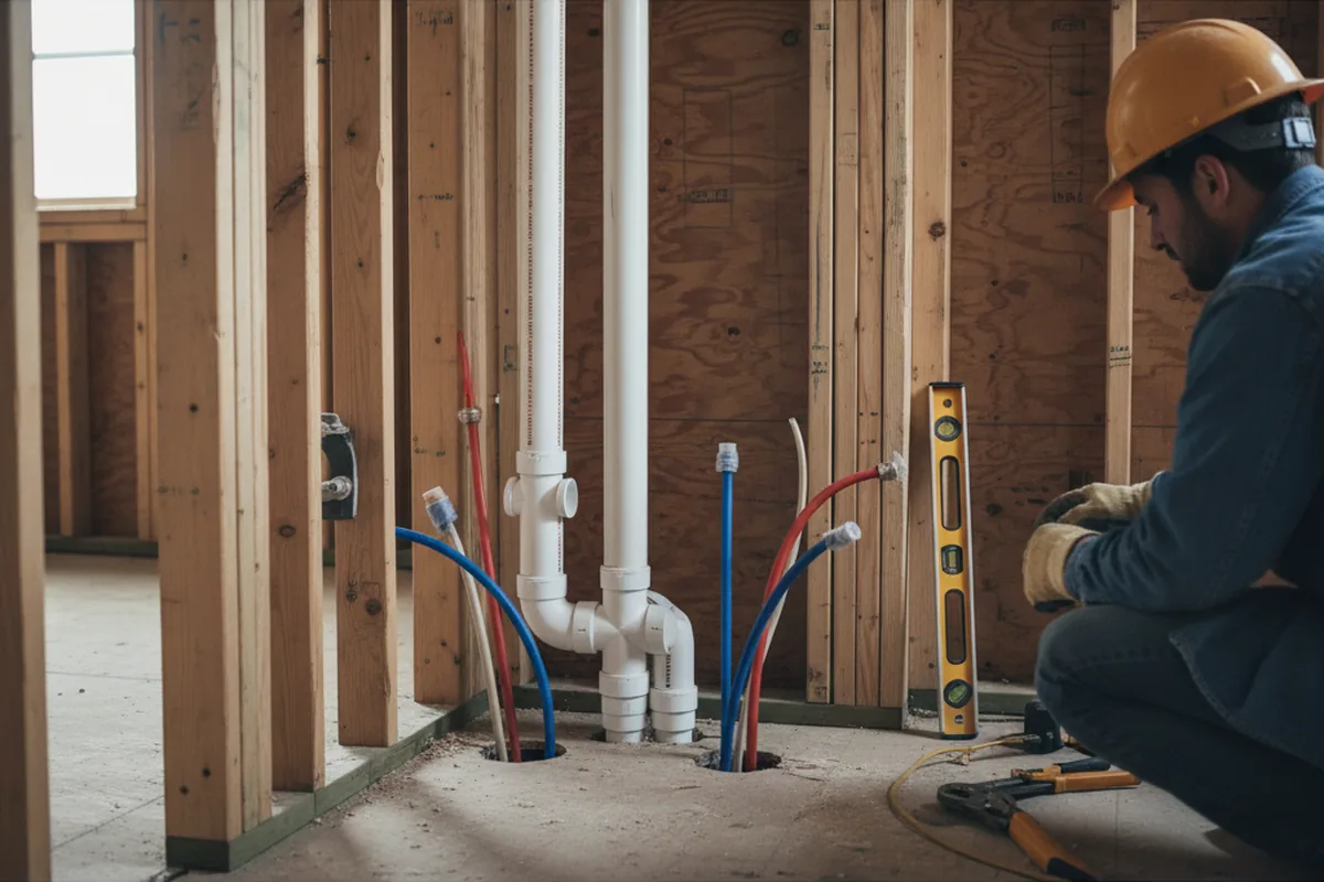 Drain and supply rough-in during Toilet Repair and Installation in Wilmot